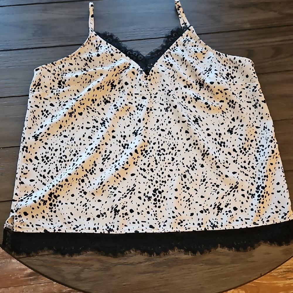A New Day Black and White Camisole